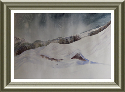 Aquarelle 2006 - Hiver à la montagne (Emile Wouters)