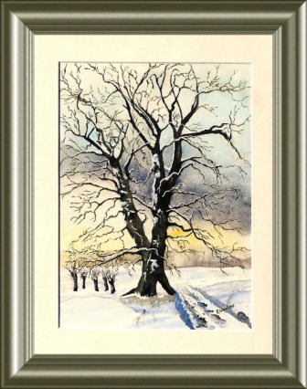 Aquarelle 2007 - Le vieux chêne de St-Marc (Emile Wouters)