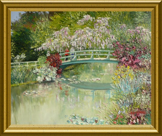 Huile - Le jardin de Monet (Emile Wouters)